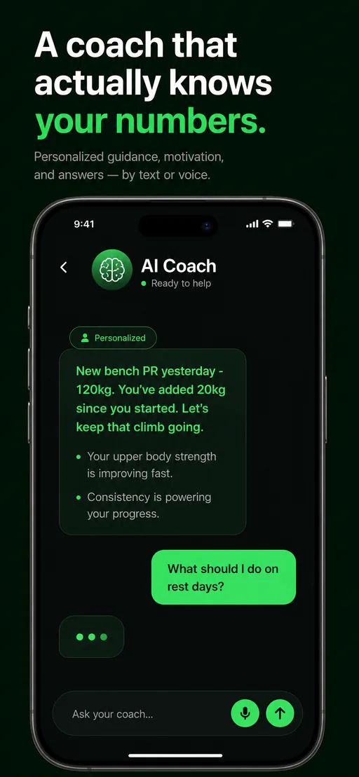 Budy mobile app coach chat answering workout and nutrition questions